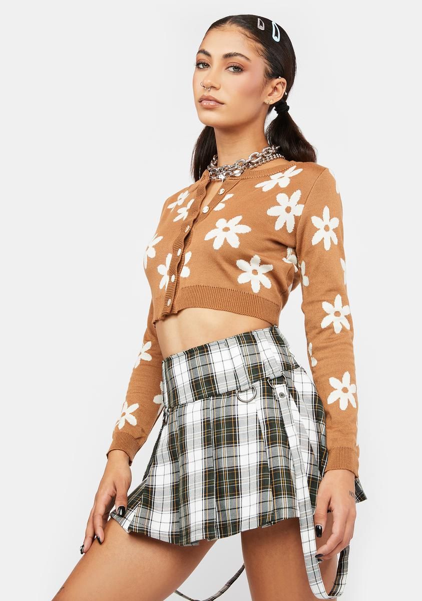 Tan Floral Cardigan sold by Dolls Kill product image thumbnail 2