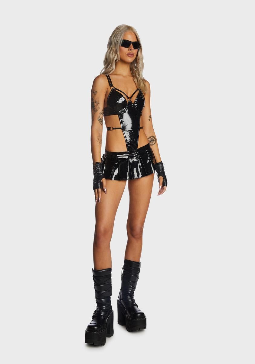 Wicked Cutting It Close Vinyl Bodysuit sold by Dolls Kill product image thumbnail 5