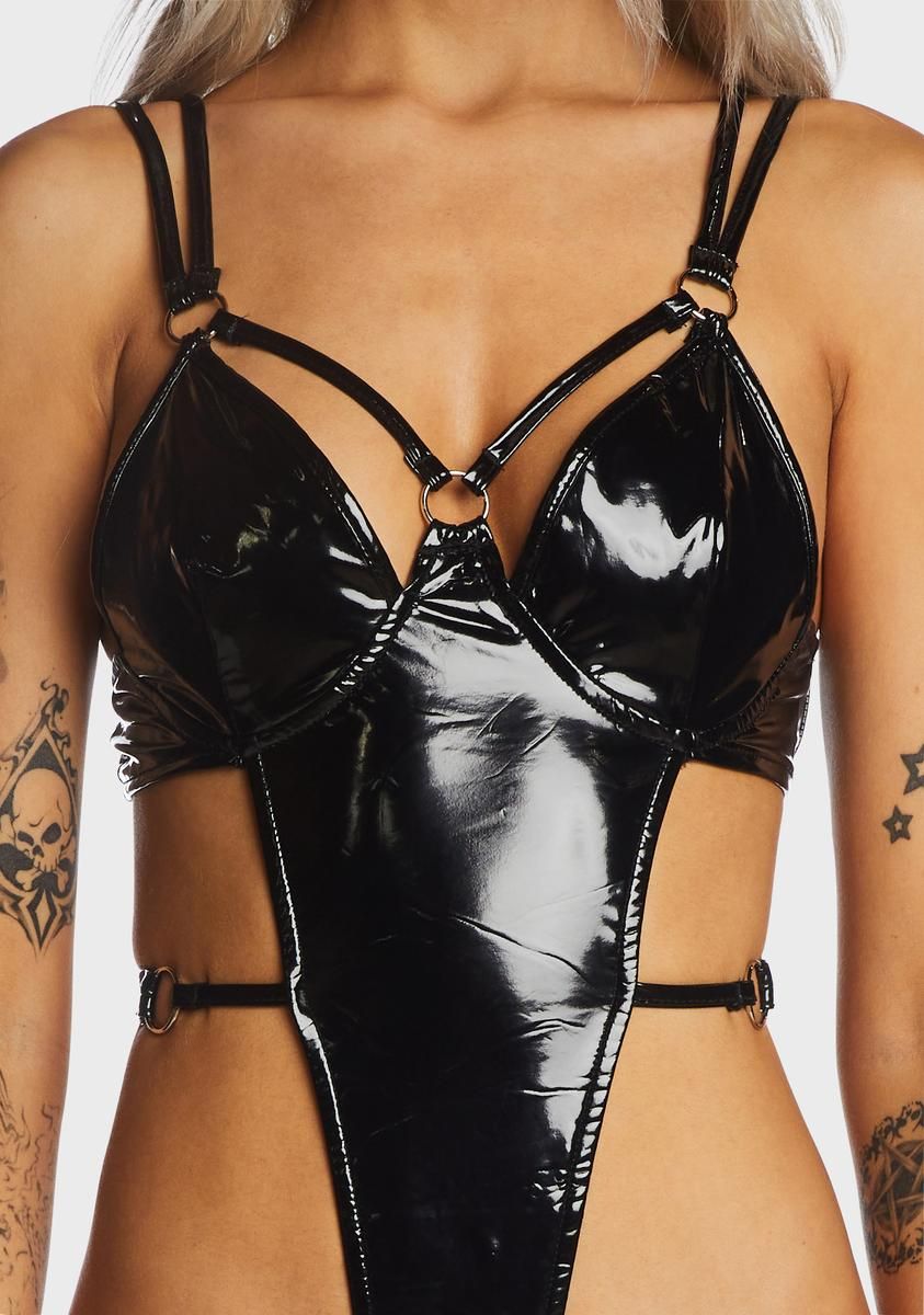 Wicked Cutting It Close Vinyl Bodysuit sold by Dolls Kill product image thumbnail 2