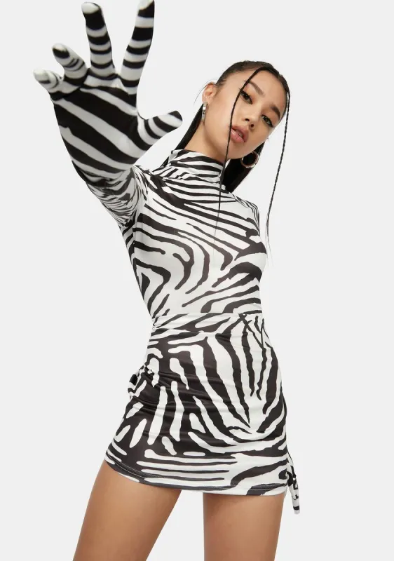 Savage State Zebra Bodycon Dress sold by Dolls Kill