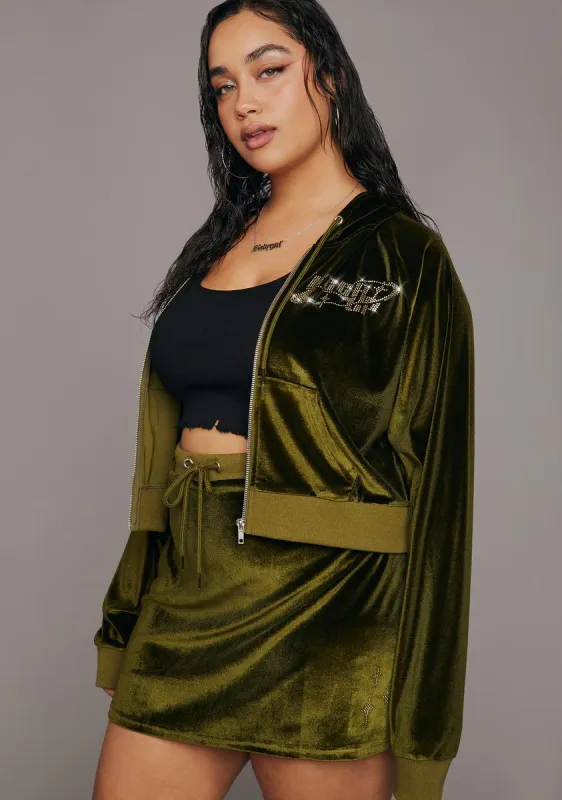 Plus Moss Kissed A Girl Velour Skirt Set sold by Dolls Kill