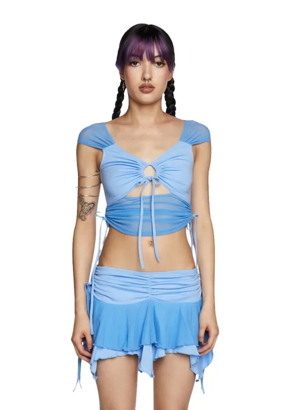 Clearly Into You Skirt Set - Blue sold by Dolls Kill