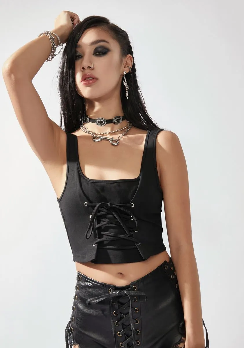 Runnin' Wild Lace Up Corset Top sold by Dolls Kill