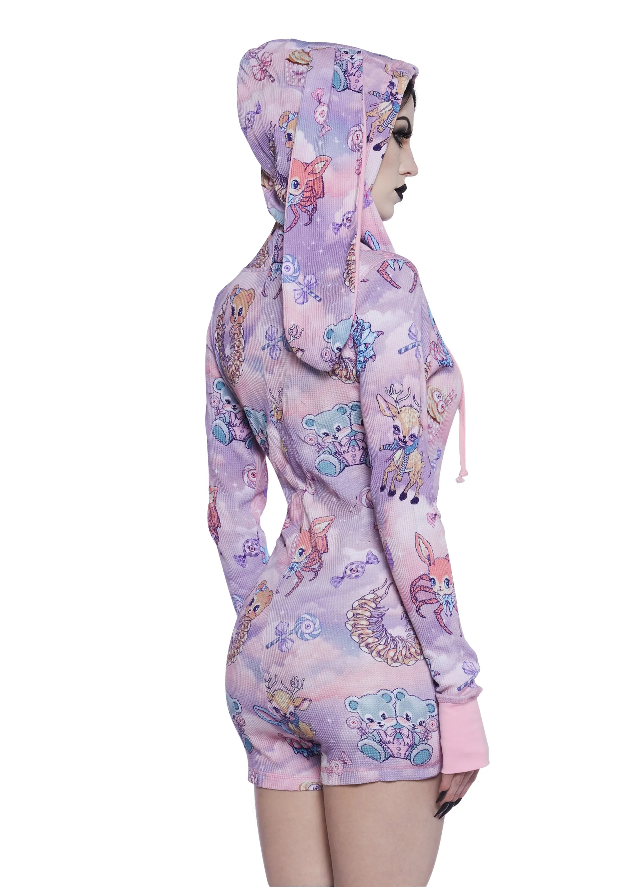 Demented Sweetness Long Sleeve Romper sold by Dolls Kill product image thumbnail 4