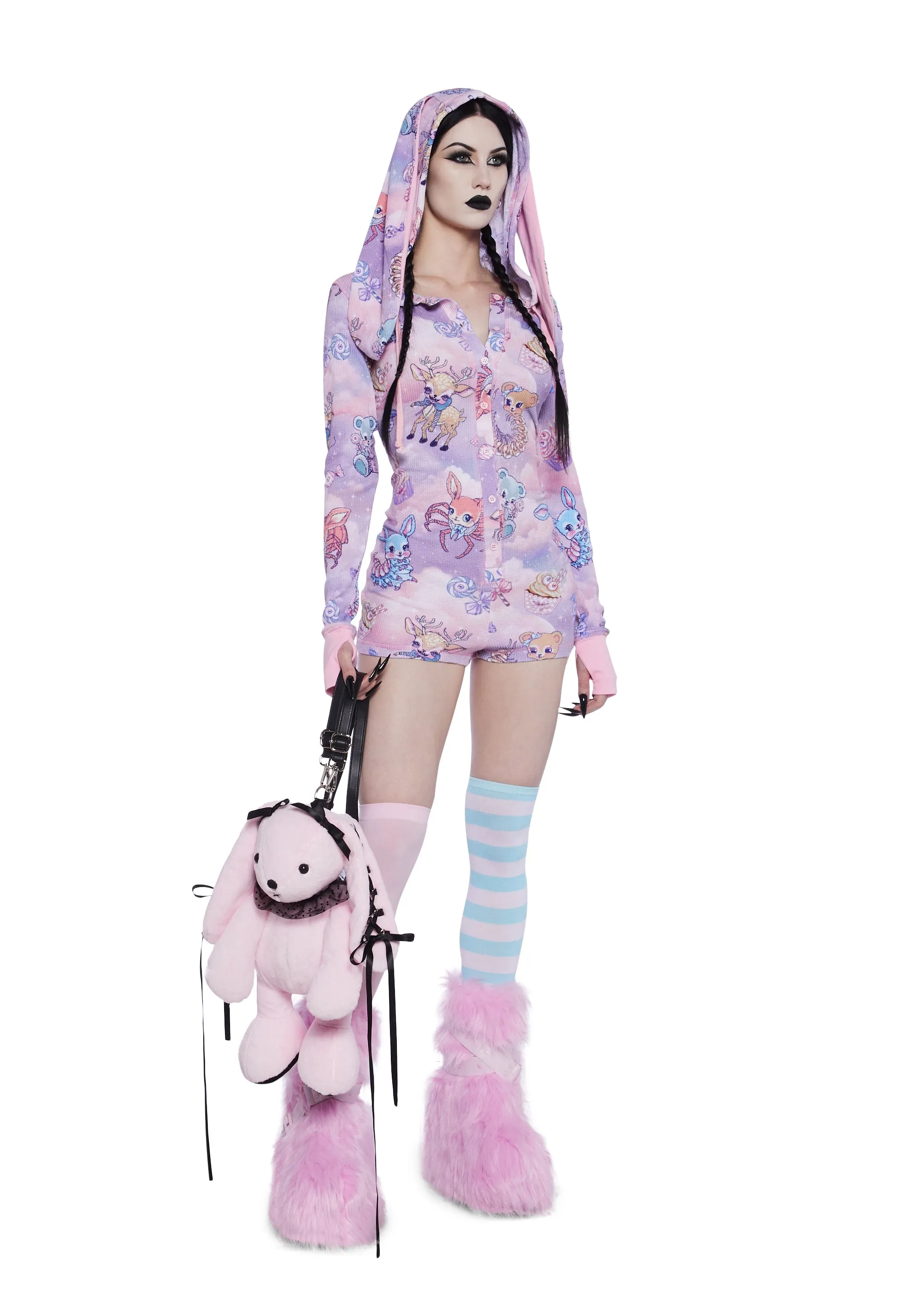 Demented Sweetness Long Sleeve Romper sold by Dolls Kill product image thumbnail 3