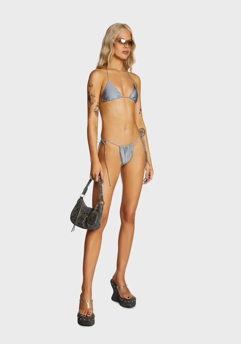 Micro String Bikini Set - Gray sold by Dolls Kill product image thumbnail 5