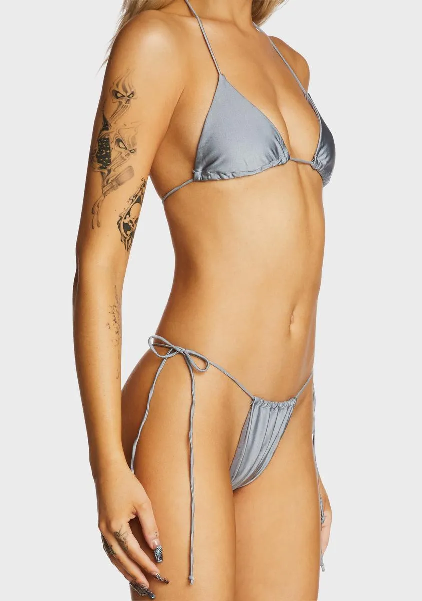 Micro String Bikini Set - Gray sold by Dolls Kill product image thumbnail 2