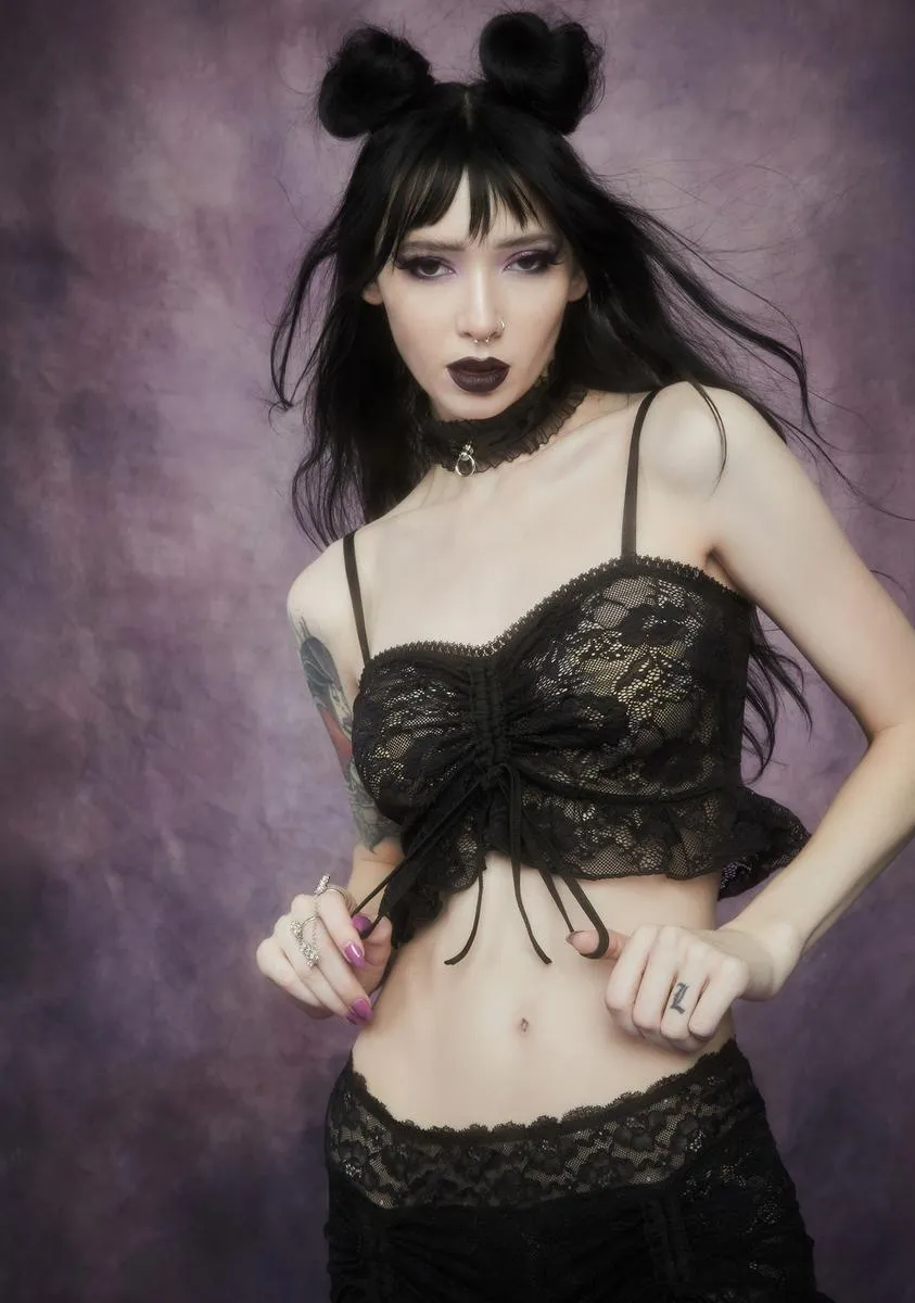 Nettles And Nectar Ruffle Lace Cami Tank sold by Dolls Kill