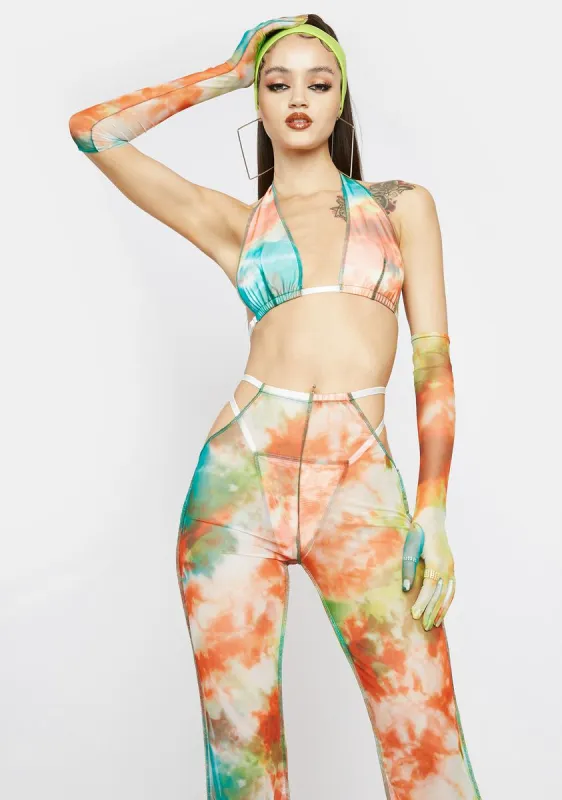 Sunset Candy 3-Piece Mesh Set sold by Dolls Kill