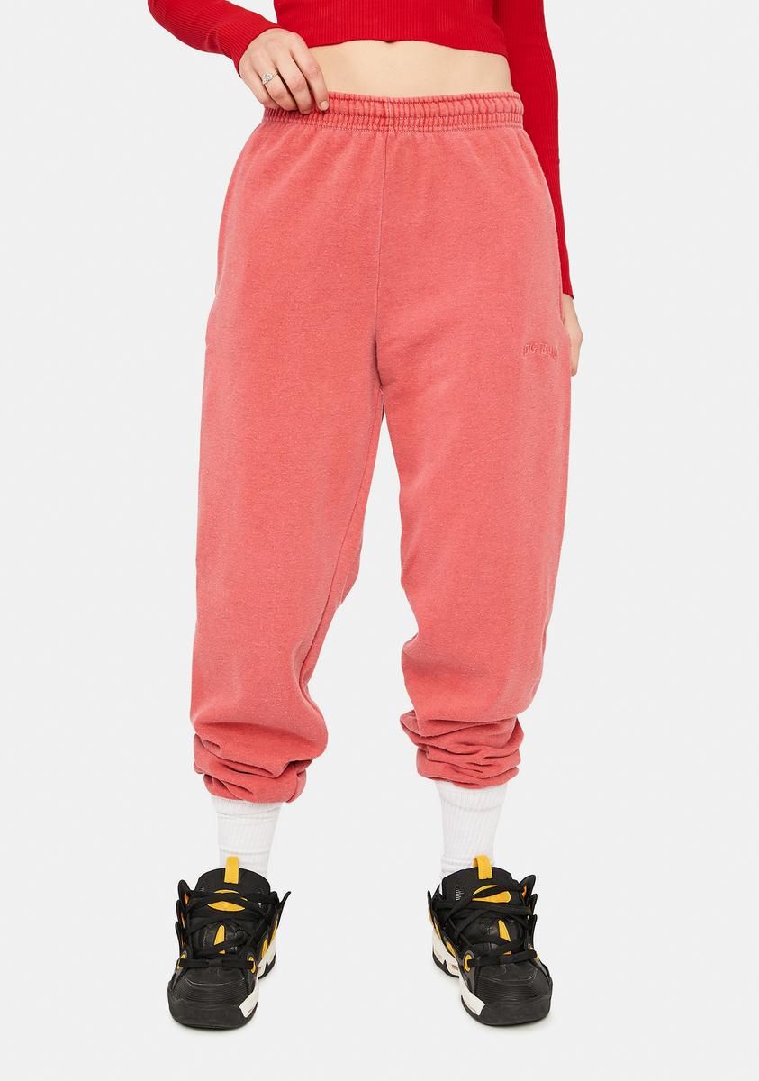 Washed Red Jogger Sweatpants sold by Dolls Kill
