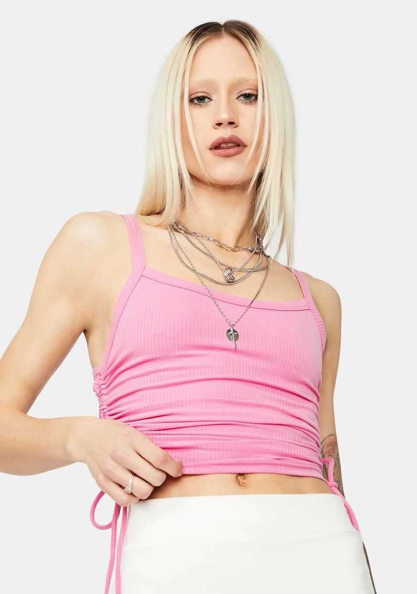 Sweet Love Over Money Ruched Tank Top sold by Dolls Kill
