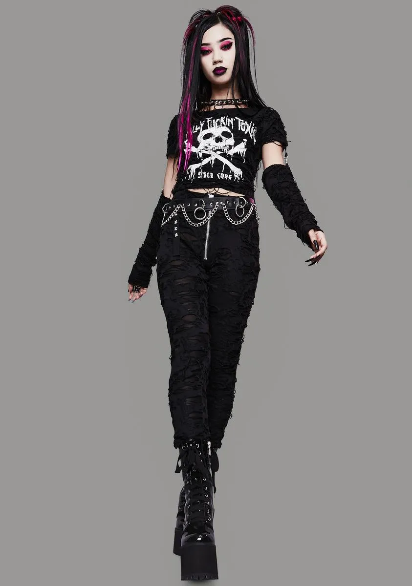 Toxic For Life Shredded Leggings sold by Dolls Kill product image thumbnail 3