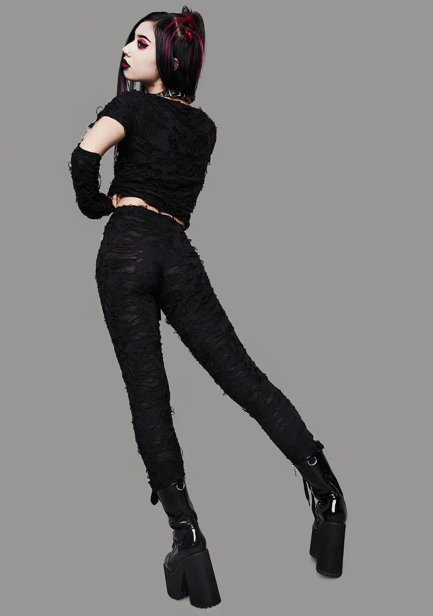 Toxic For Life Shredded Leggings sold by Dolls Kill product image thumbnail 4