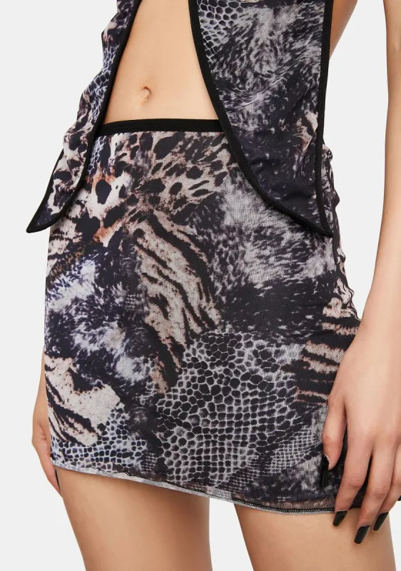 Untamed Mesh Mini Skirt sold by Dolls Kill