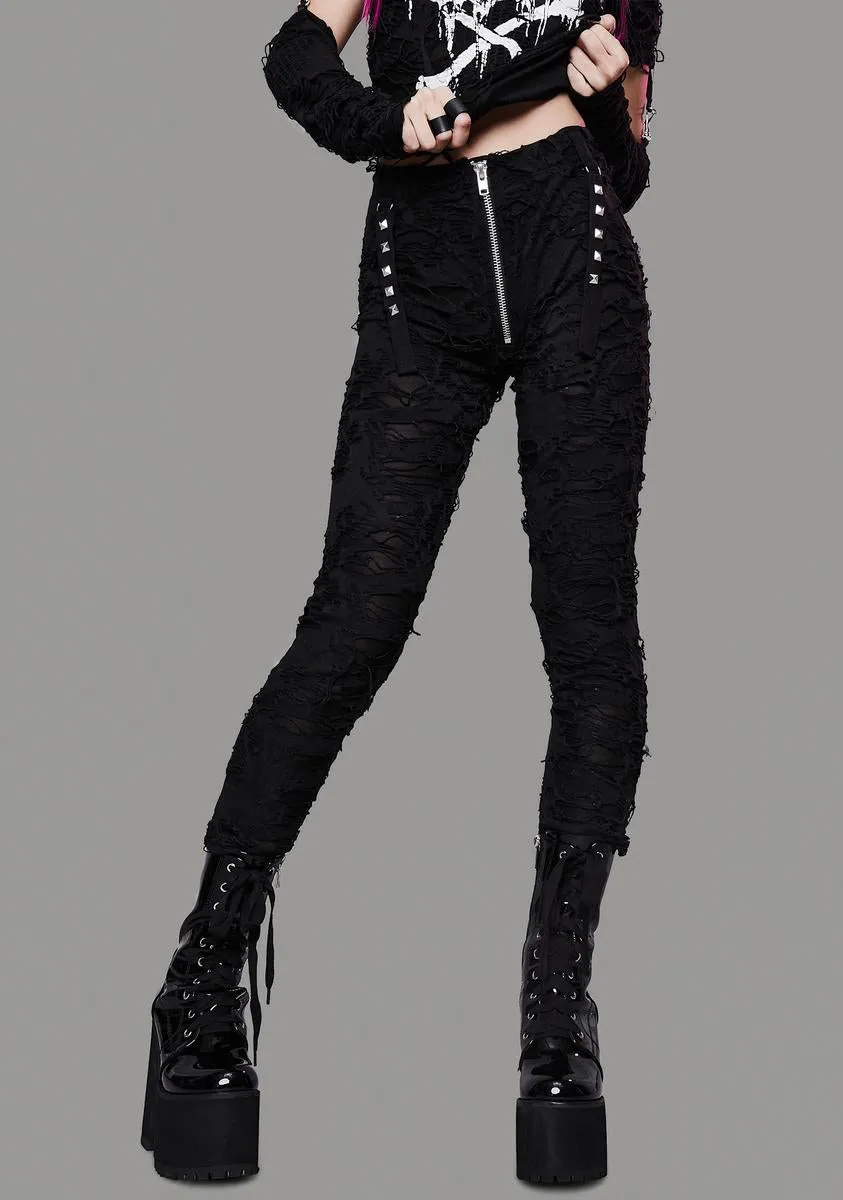 Toxic For Life Shredded Leggings sold by Dolls Kill