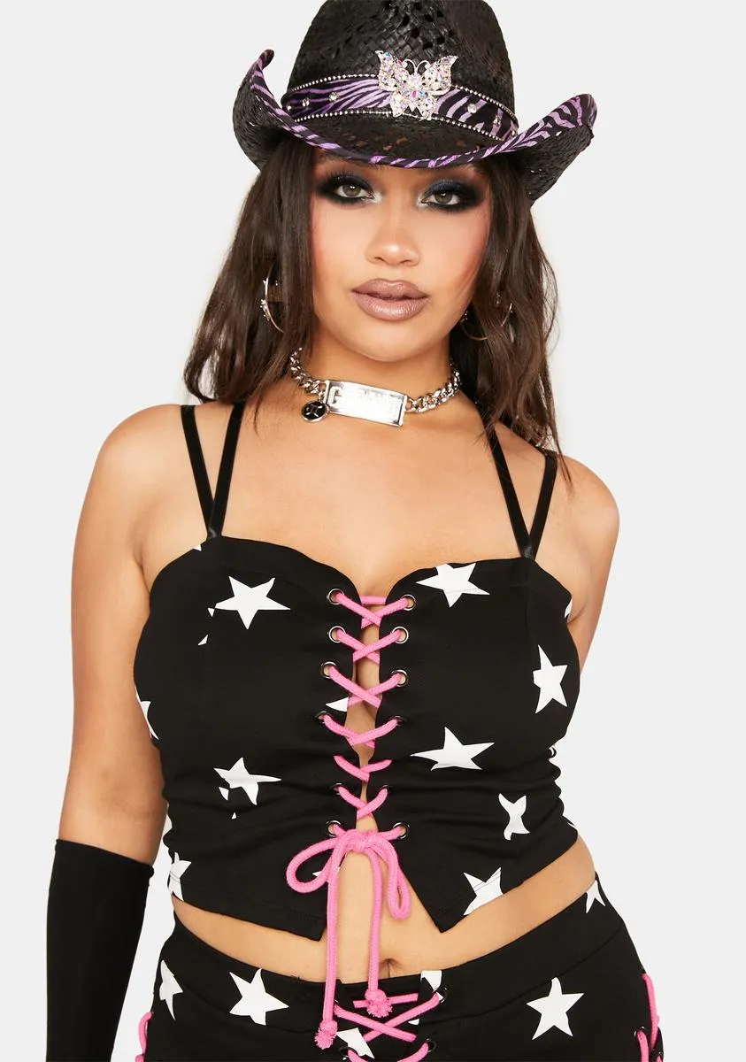Plus Lights Camera Action Crop Top sold by Dolls Kill