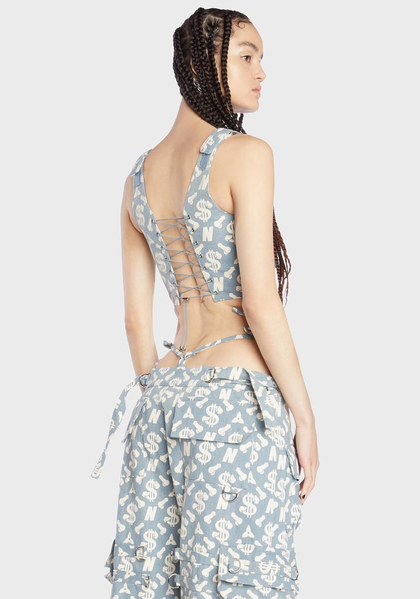 Monogram Denim Corset Top sold by Dolls Kill product image thumbnail 5