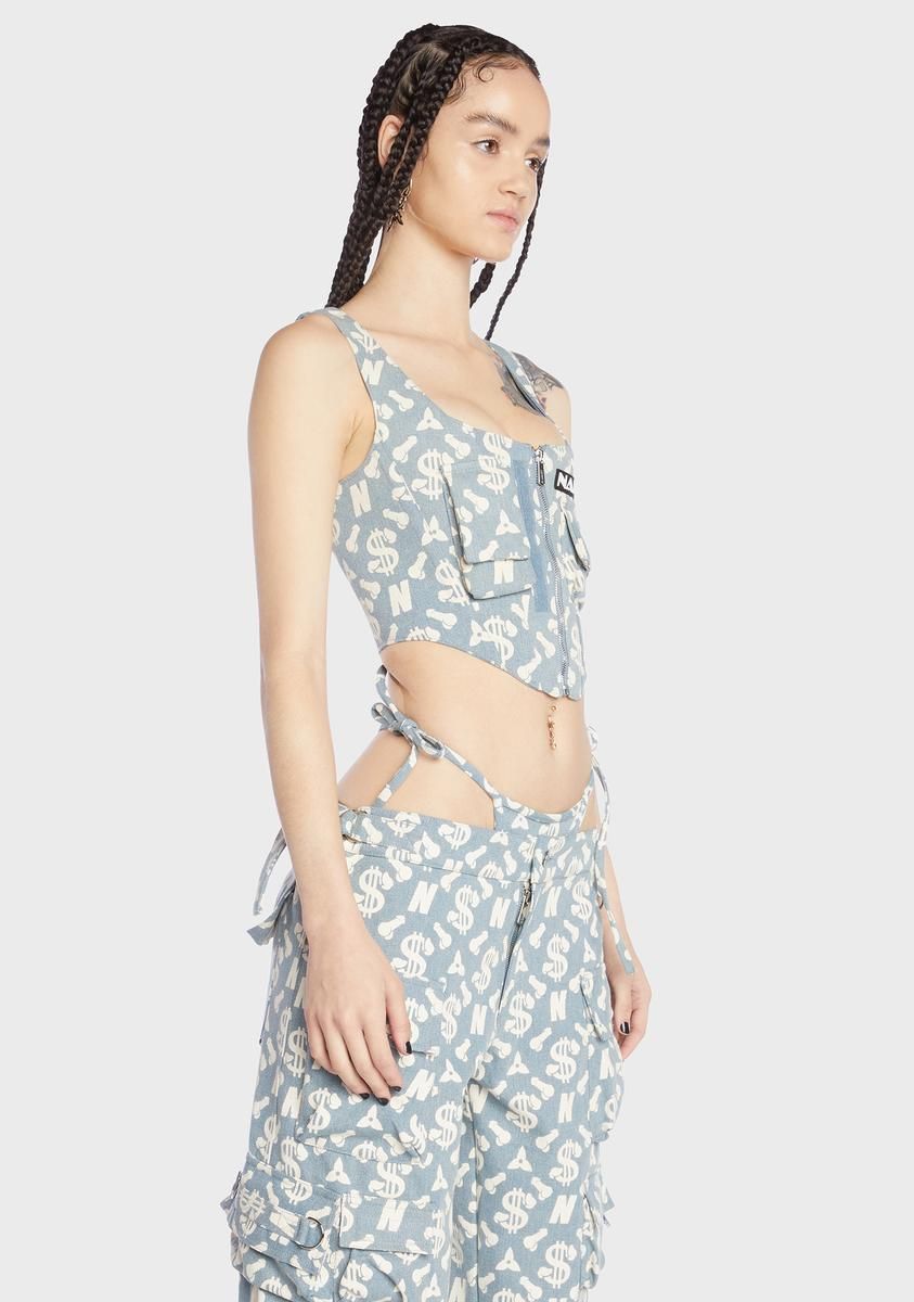 Monogram Denim Corset Top sold by Dolls Kill product image thumbnail 4