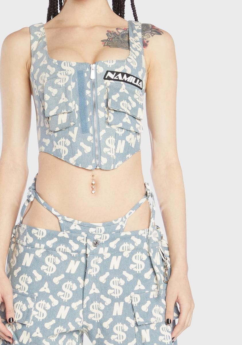 Monogram Denim Corset Top sold by Dolls Kill product image thumbnail 2