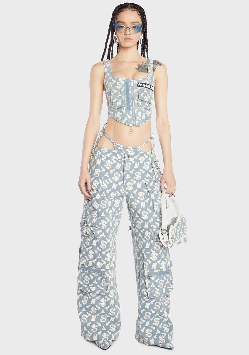 Monogram Denim Corset Top sold by Dolls Kill product image thumbnail 3