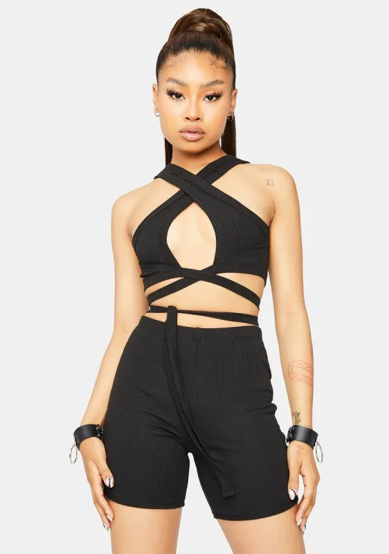 Wicked Young Hearts Wrap Top And Shorts Set sold by Dolls Kill