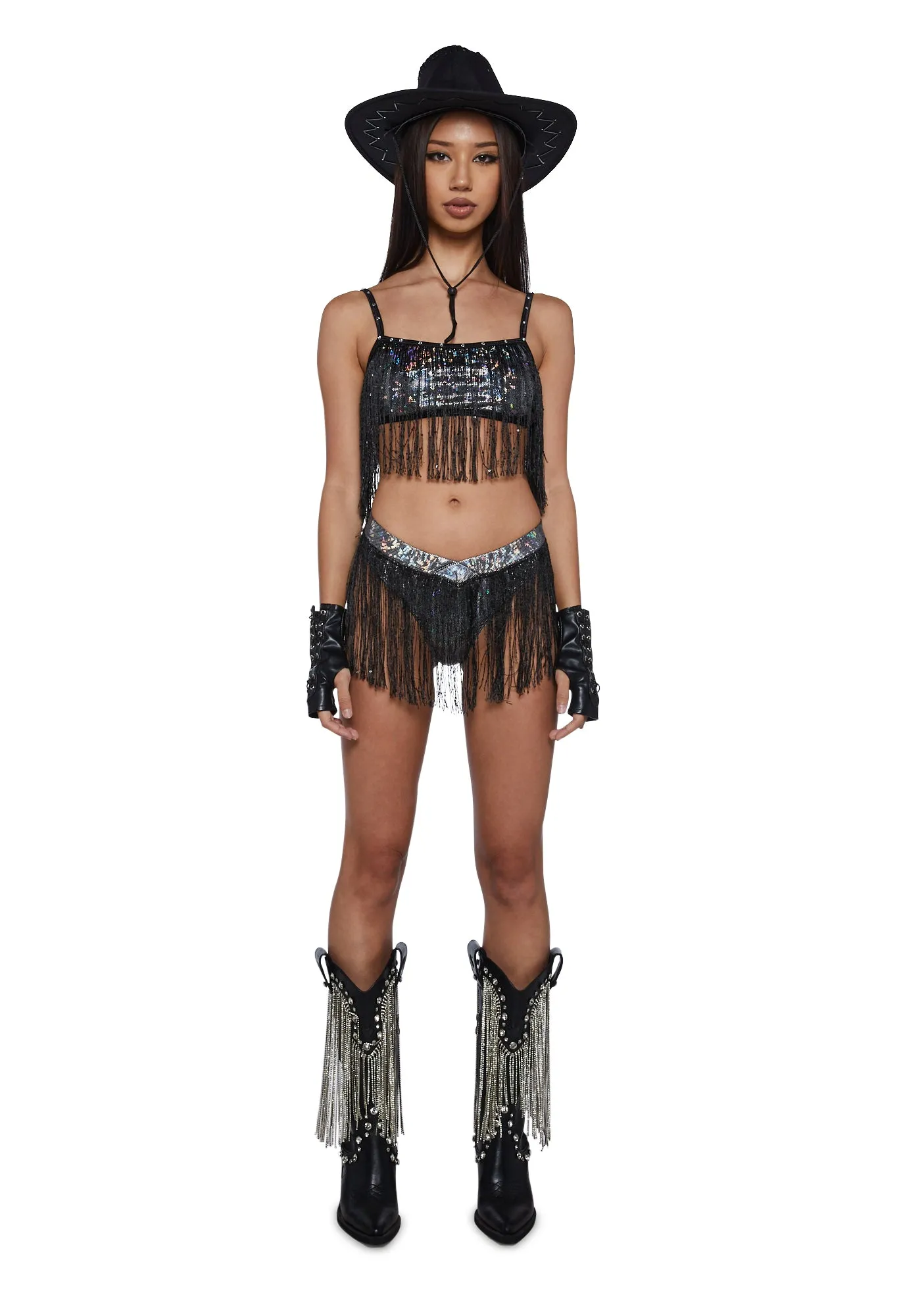 Dark Rave Rodeo Cowgirl Costume sold by Dolls Kill