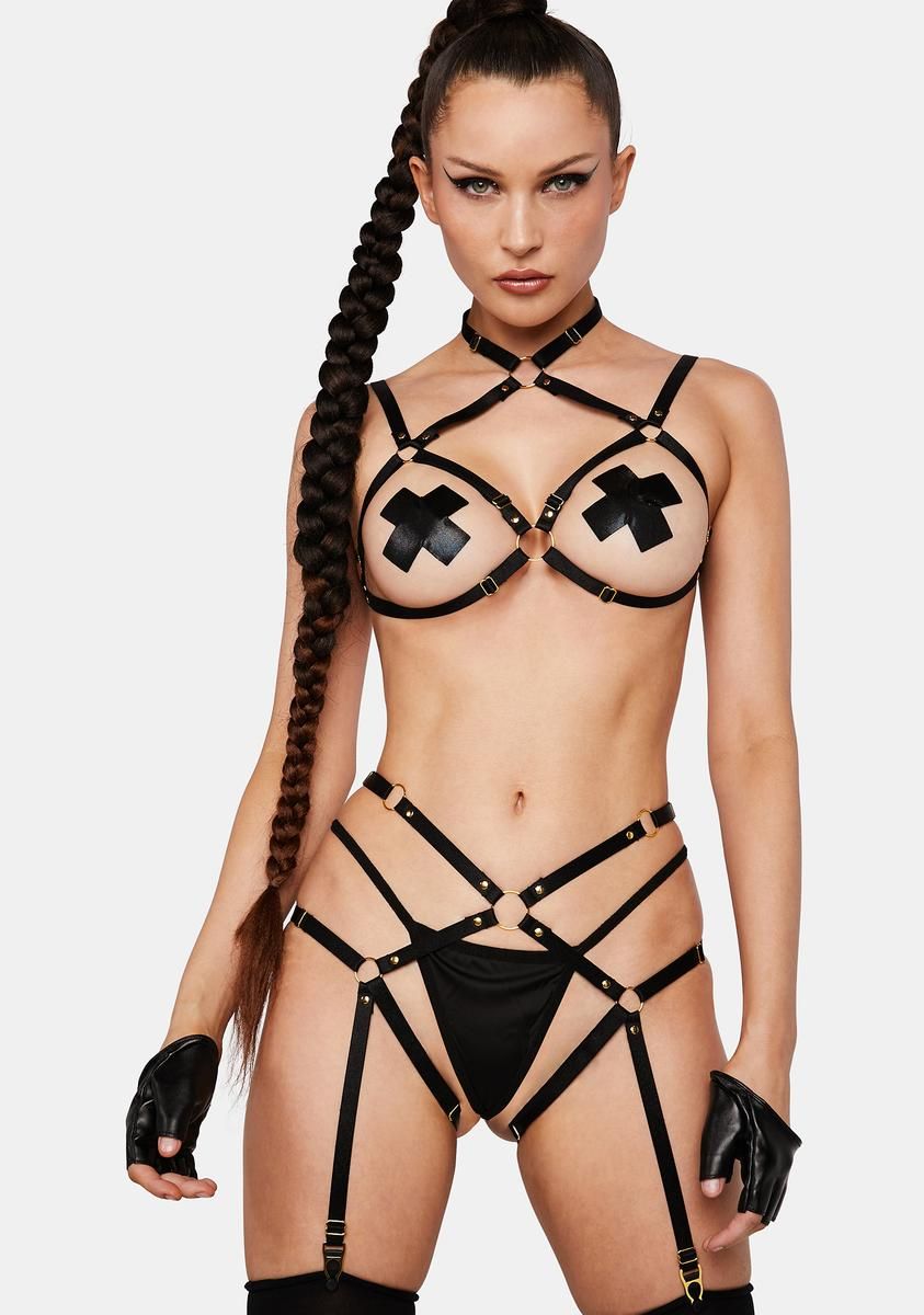 Midnight Come And Go Harness Teddy sold by Dolls Kill