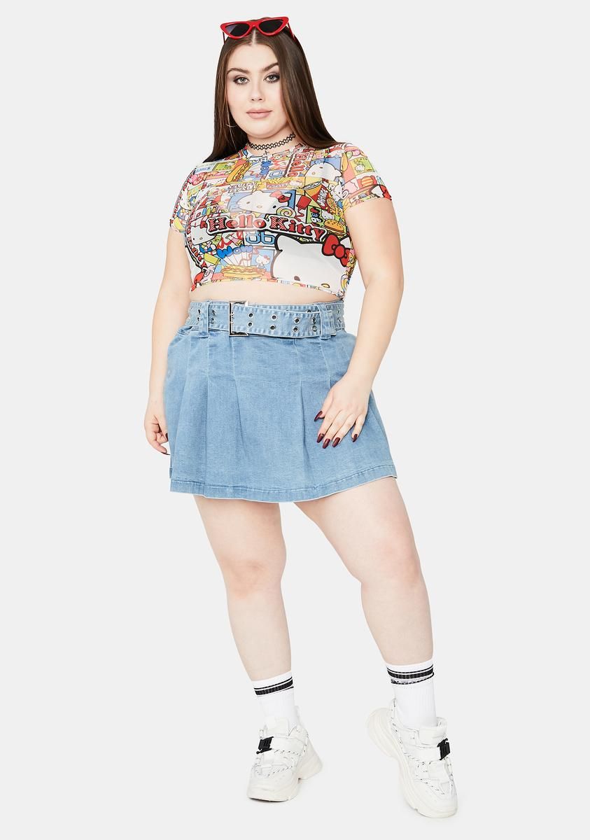 x Hello Kitty Curve Mesh Crop Tee sold by Dolls Kill product image thumbnail 3