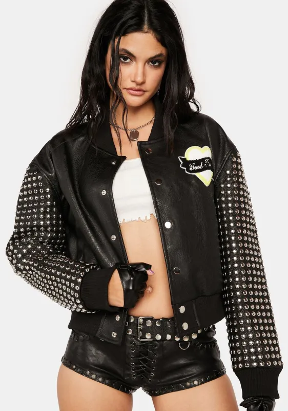 Stud Bomber Jacket sold by Dolls Kill