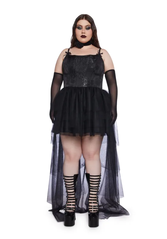 Plus Lunar Enchantment High-Low Dress And Gloves Set sold by Dolls Kill