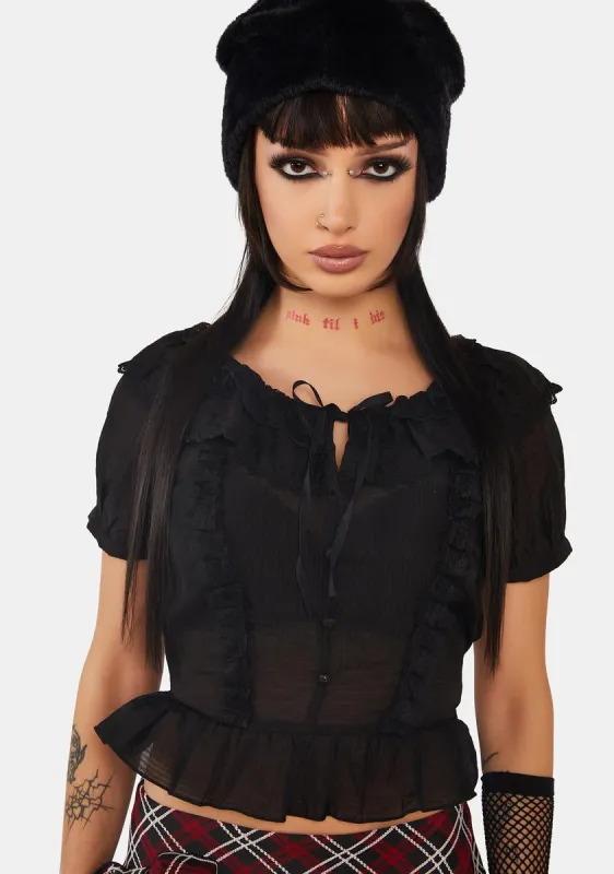 Girl Frilly Ruffle Top sold by Dolls Kill