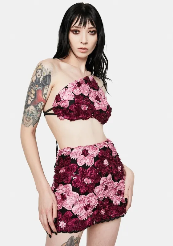 Blooming Spotlight Floral Skirt Set sold by Dolls Kill