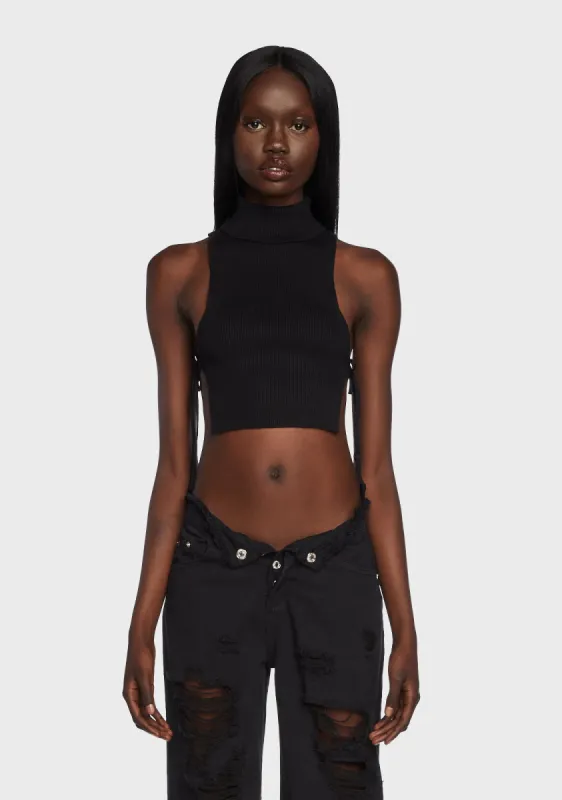 Knitted Side Lace Up Top sold by Dolls Kill