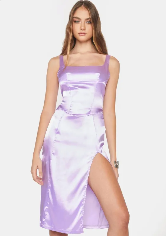 Lavender Night To Remember Midi Dress sold by Dolls Kill