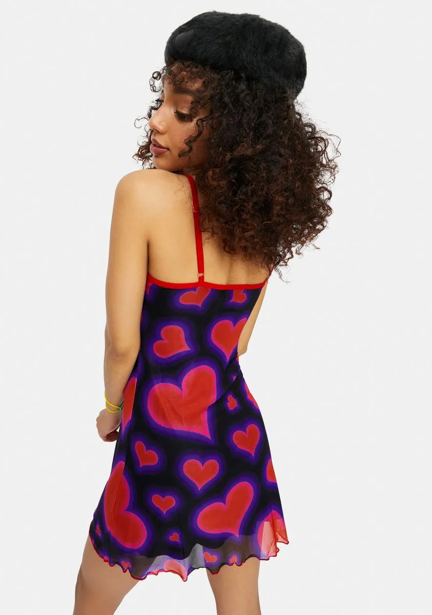 Electric Juice Keyhole Heart Print Mini Dress sold by Dolls Kill product image thumbnail 4