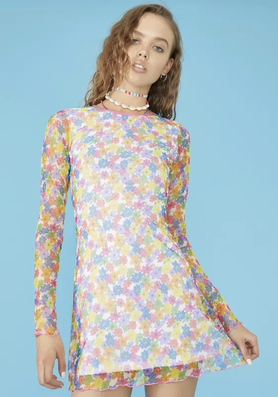 Lei Over Mesh Dress sold by Dolls Kill