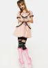 Pink Lace Trim Mini Dress sold by Dolls Kill