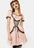 Pink Lace Trim Mini Dress sold by Dolls Kill