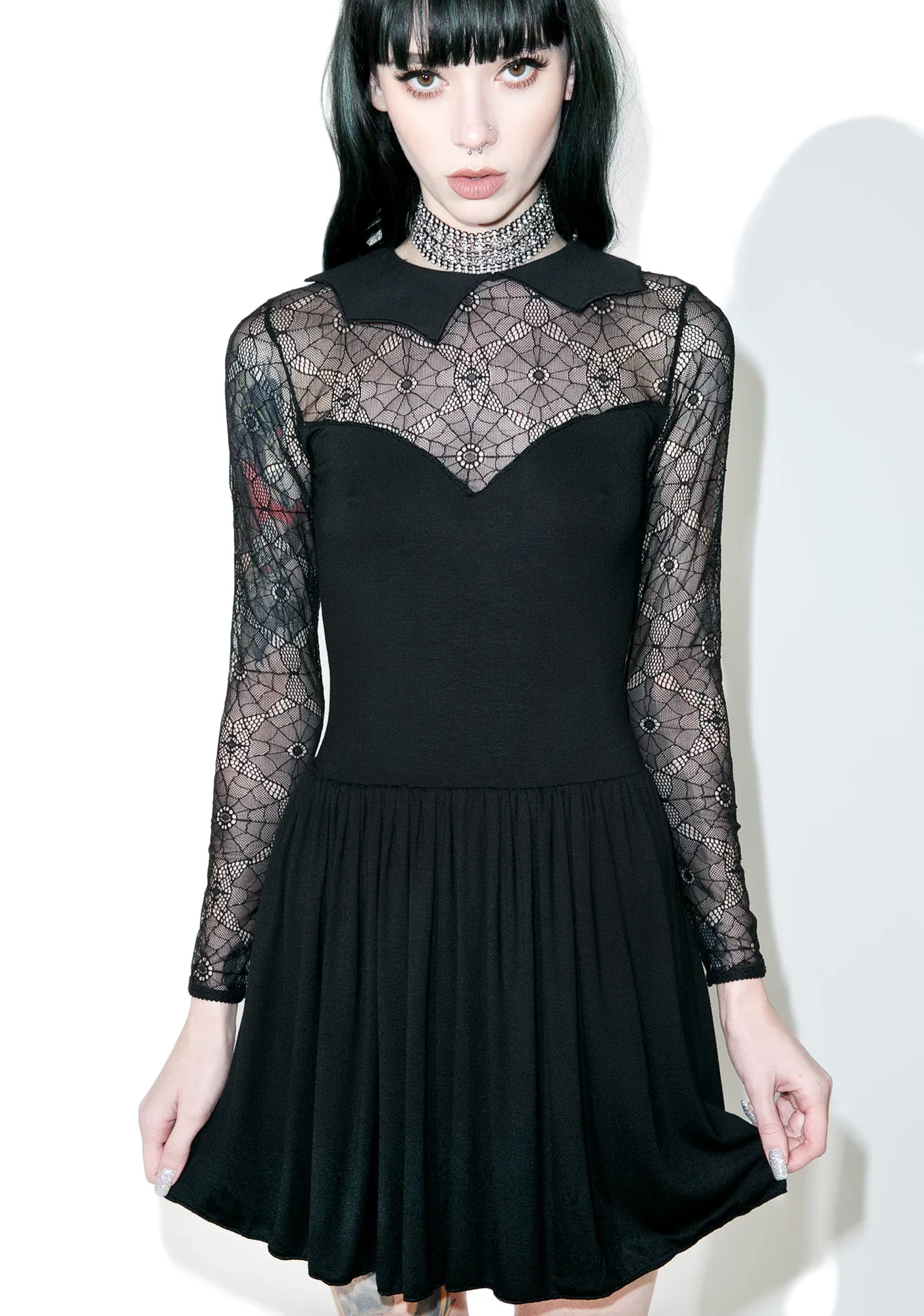 Salvation Lace Skater Dress sold by Dolls Kill