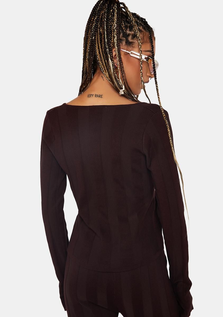 Brown Stripe Knit Top sold by Dolls Kill product image thumbnail 4