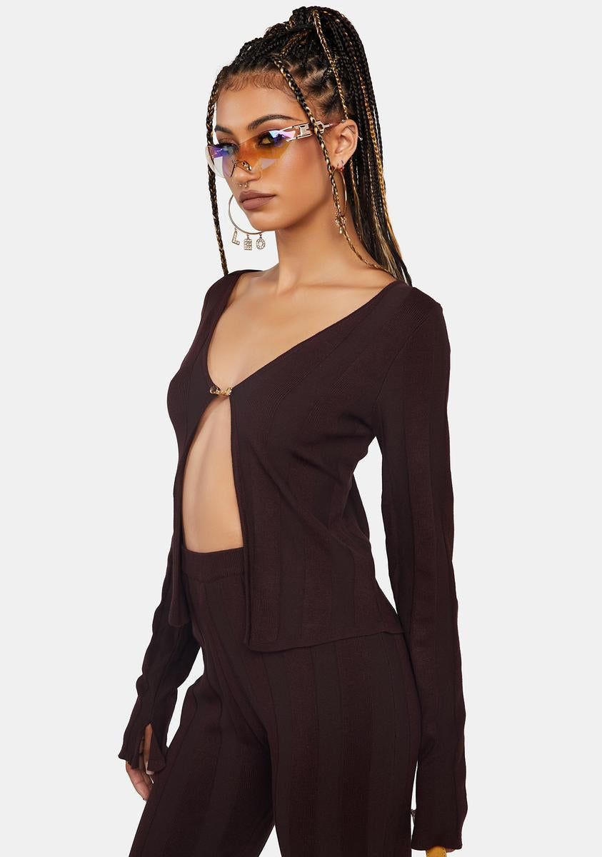 Brown Stripe Knit Top sold by Dolls Kill product image thumbnail 2