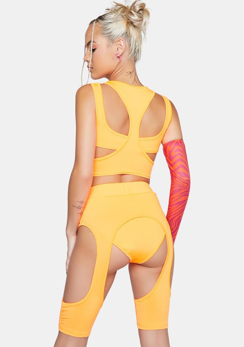 Tangerine Experimenting Cut Out Shorts Set sold by Dolls Kill product image thumbnail 4