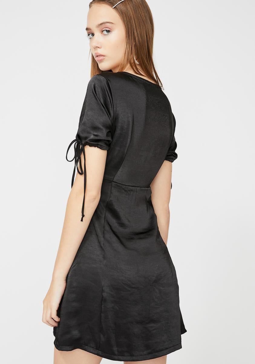 Black Guenette Satin Dress sold by Dolls Kill product image thumbnail 3