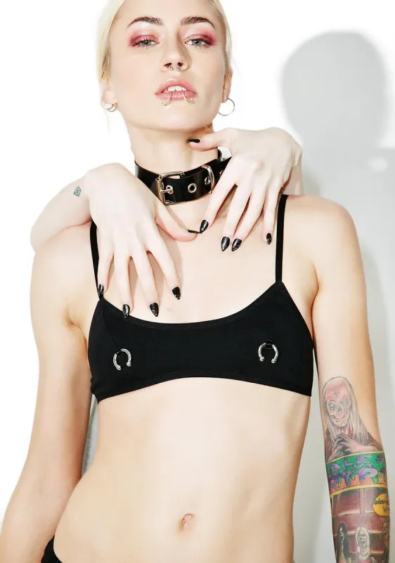 Circular Barbell Bralette sold by Dolls Kill