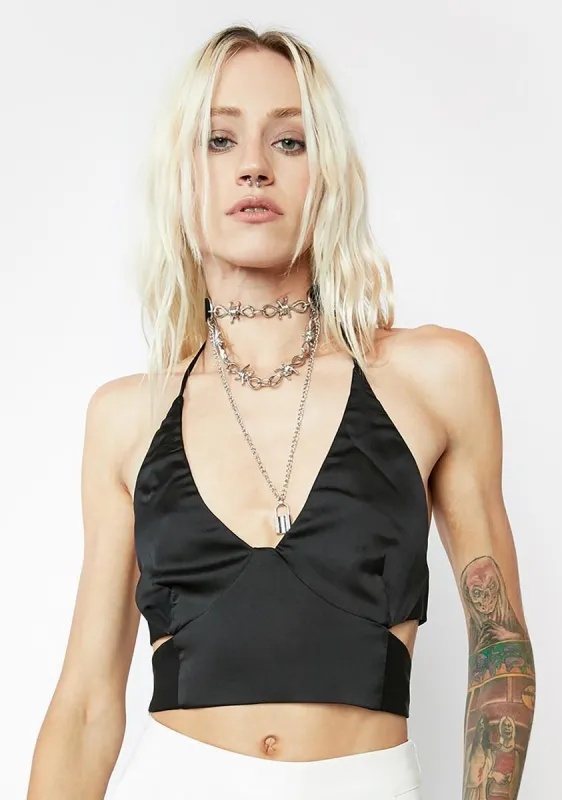 Tie Back Halter Top sold by Dolls Kill