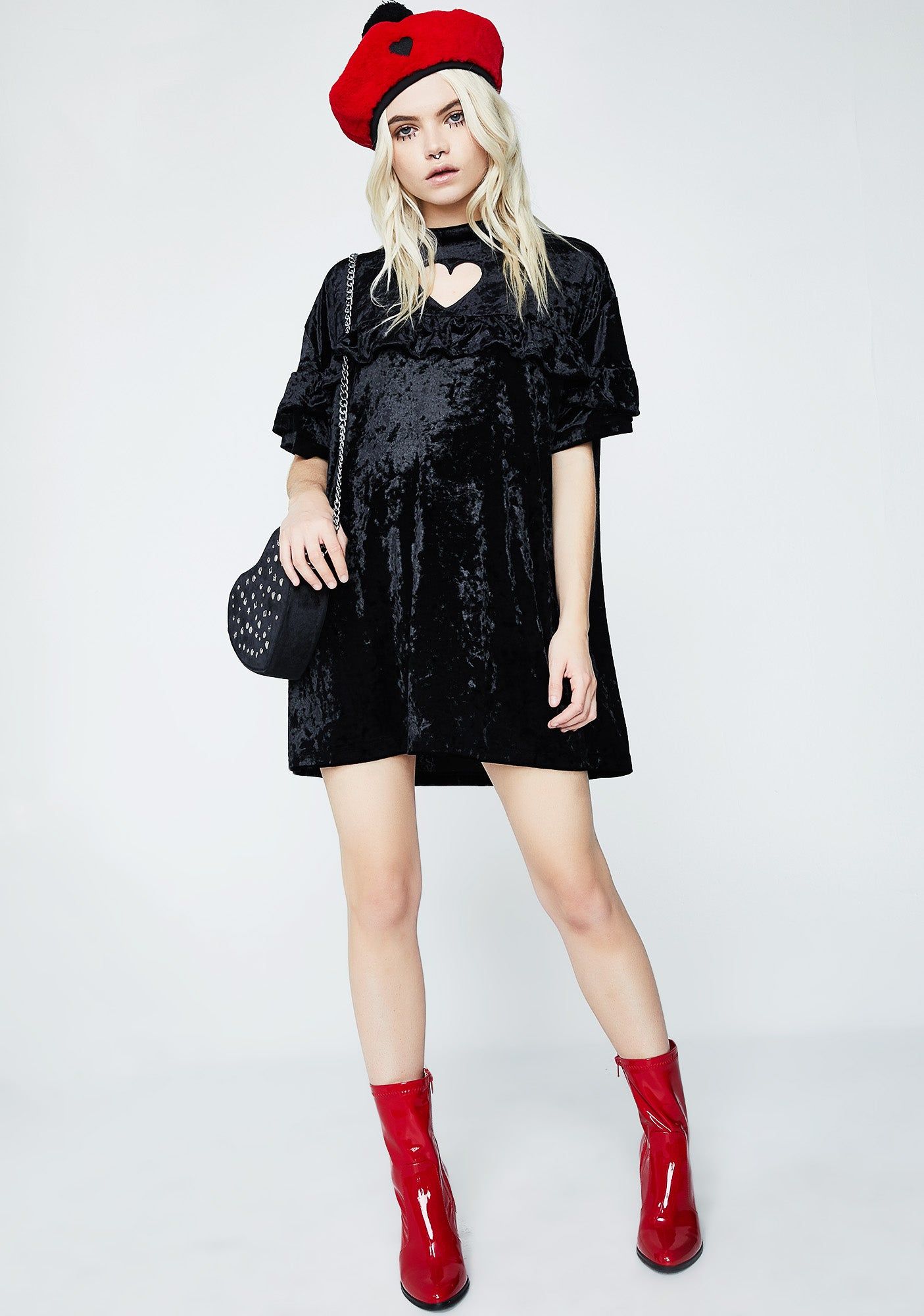 Crushed Heart Frilly Tee sold by Dolls Kill product image thumbnail 5