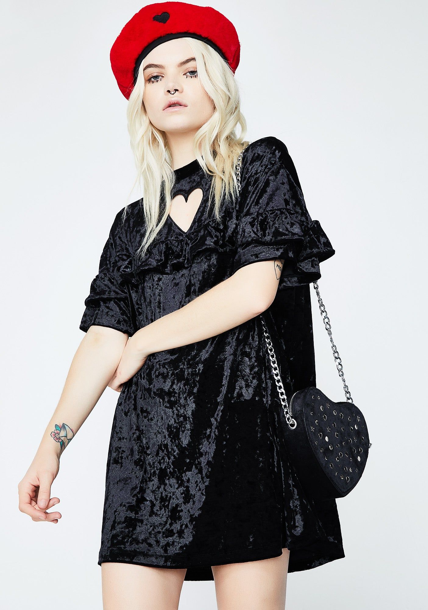 Crushed Heart Frilly Tee sold by Dolls Kill product image thumbnail 2