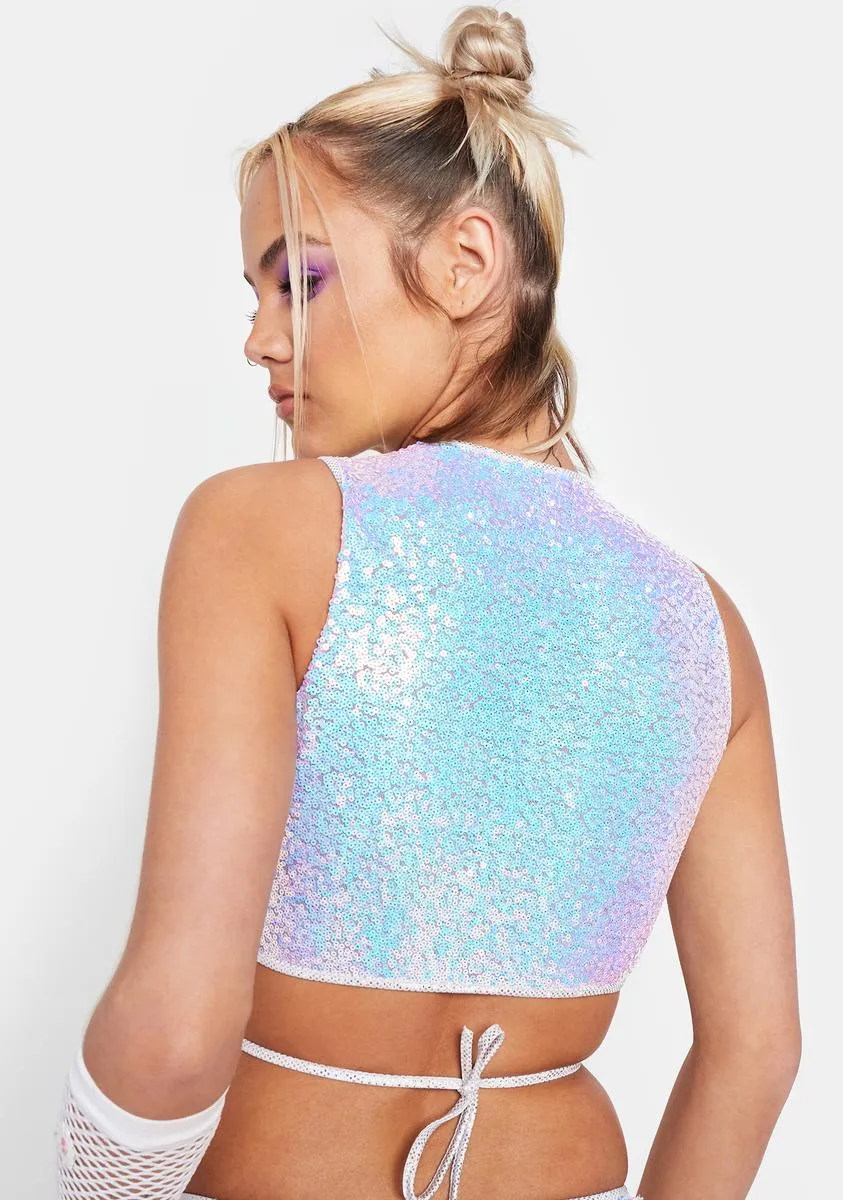 Ice Sequin Heart Cut-Out Top sold by Dolls Kill product image thumbnail 5