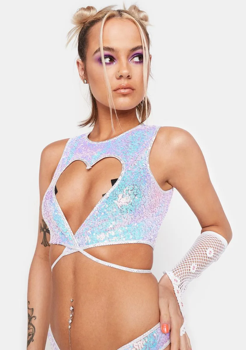 Ice Sequin Heart Cut-Out Top sold by Dolls Kill product image thumbnail 3