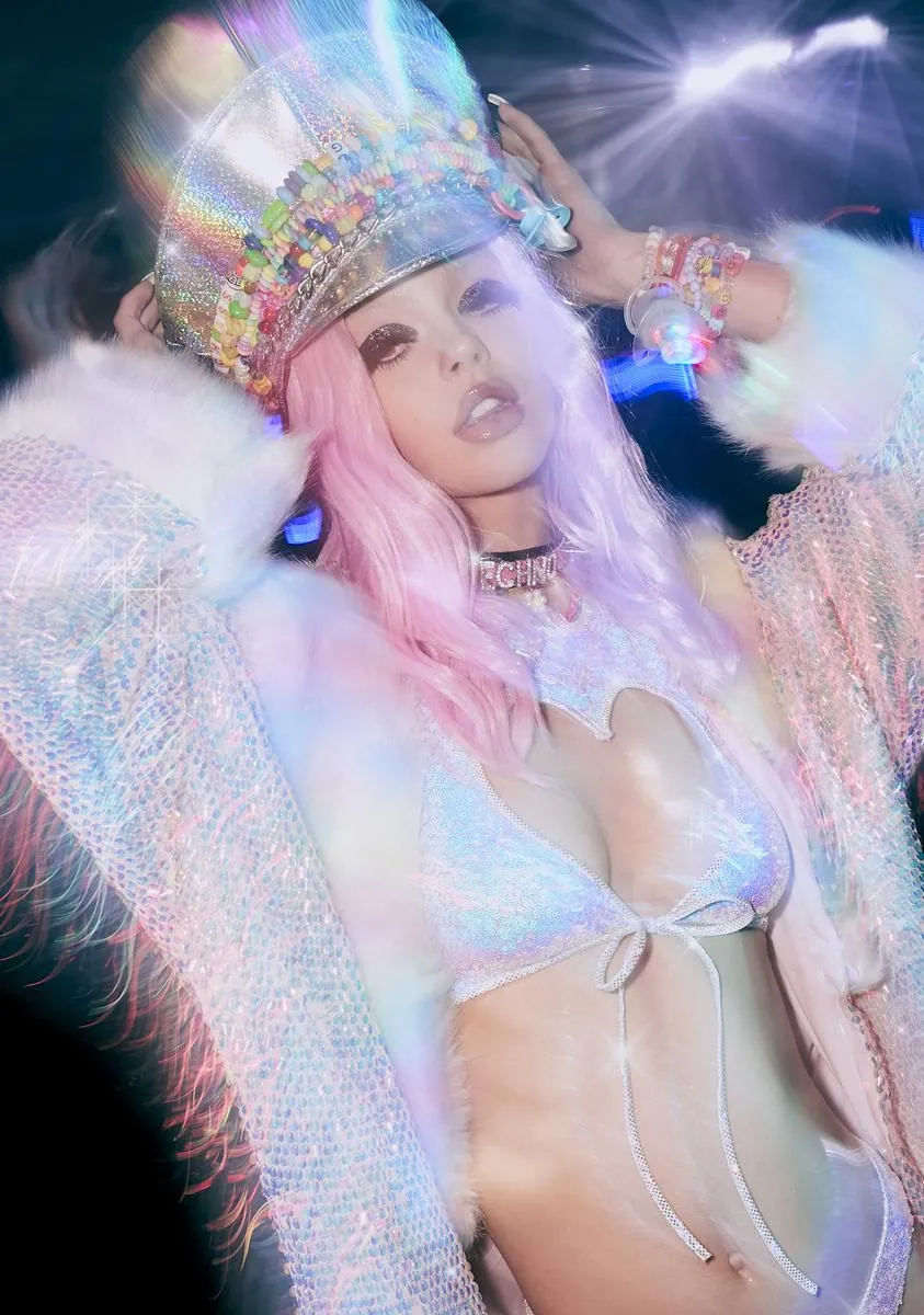 Ice Sequin Heart Cut-Out Top sold by Dolls Kill